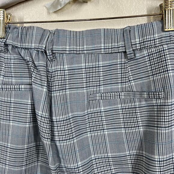 Zara women grey plaid pants button closure 2 front pockets  size XL academia - Picture 10 of 16